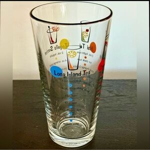 Cocktail Recipe Glass with Colorful Design. 4 Recipes.